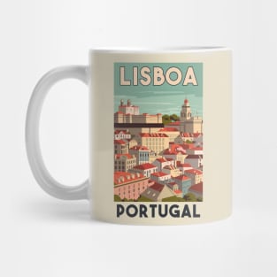 A Vintage Travel Art of Lisbon - Portugal Mug